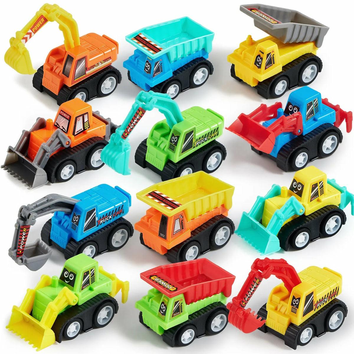 12Pcs Pull Back Cars Set Mini Construction Engineering Vehicle For Toddlers Car Toys