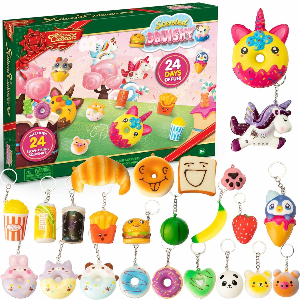 24 Days Advent Calendar Scented Slow-Rising Squishies, 24 Pcs Christmas Advent Calendars