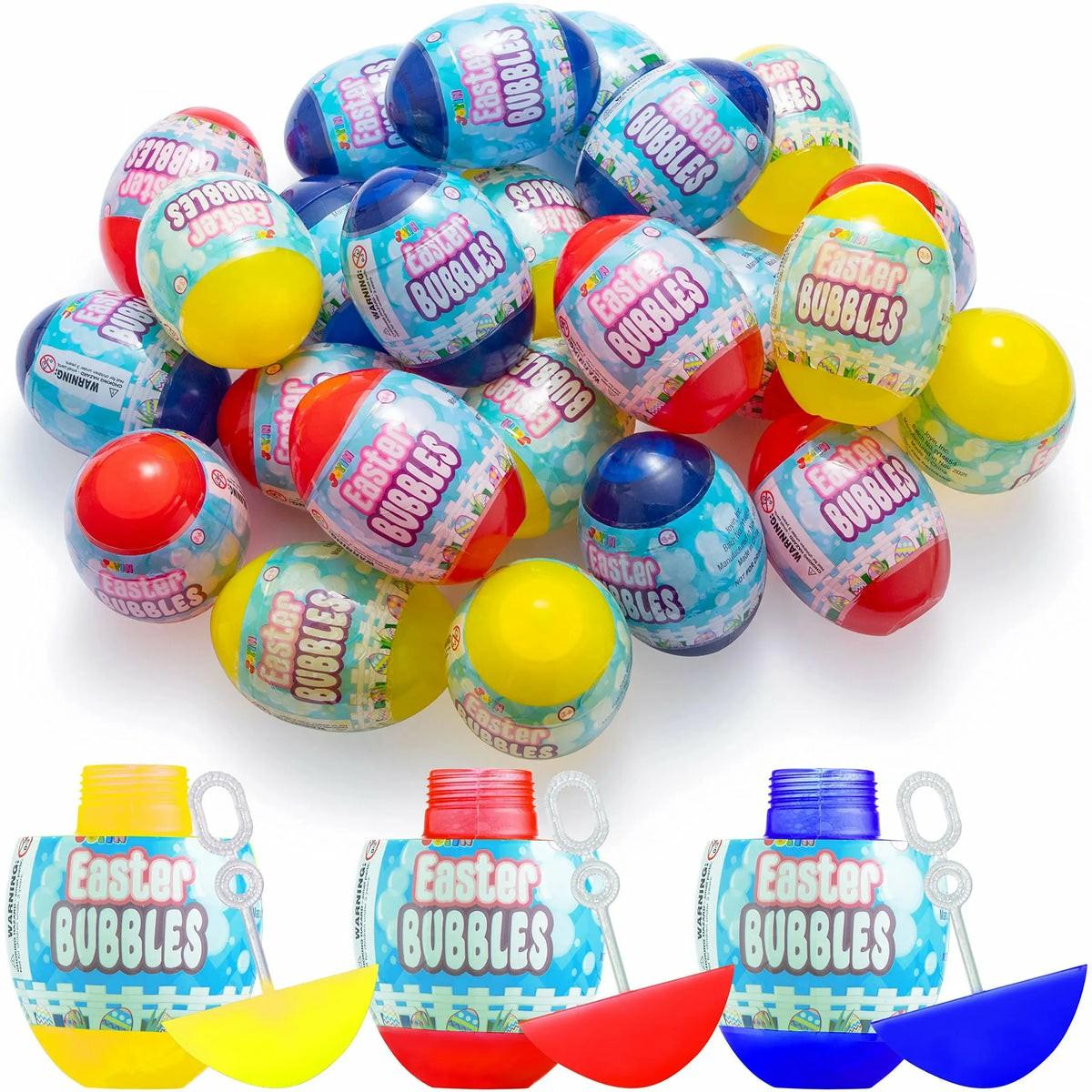 24Pcs Easter Egg Bubble Wands Easter Toys