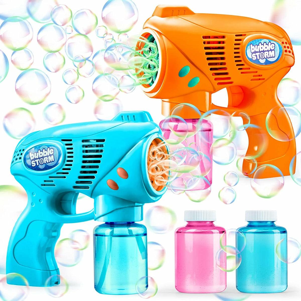 2Pcs Bubble Gun With Solution Bubbles