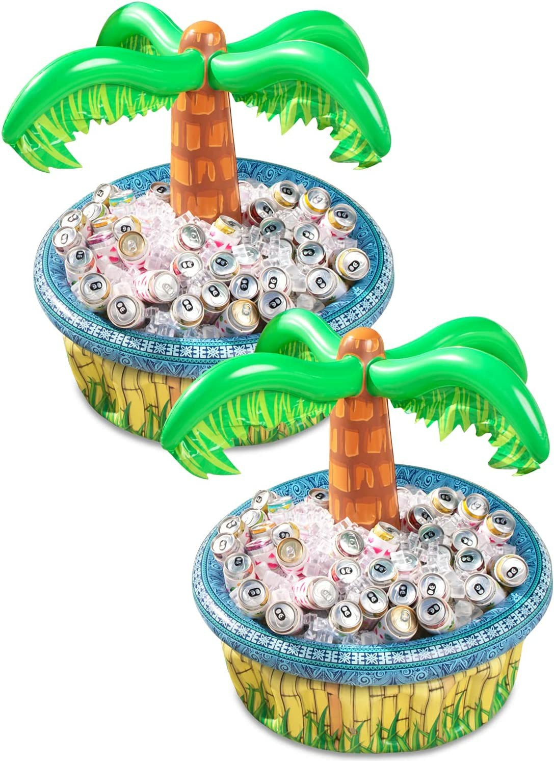 2Pcs Inflatable Palm Tree Cooler, 28In Inflatable Coolers