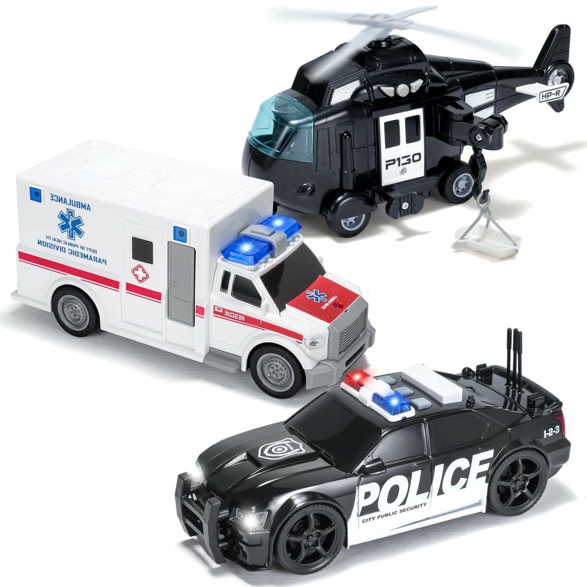 3 Pcs City Hero Police Vehicle Toy Set Car Toys