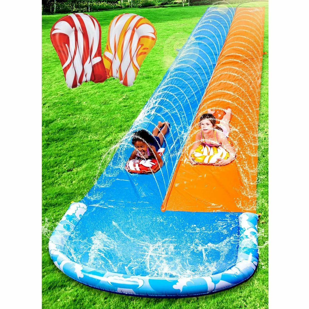 32.5Ft Waves Double Lawn Water Slide Toys