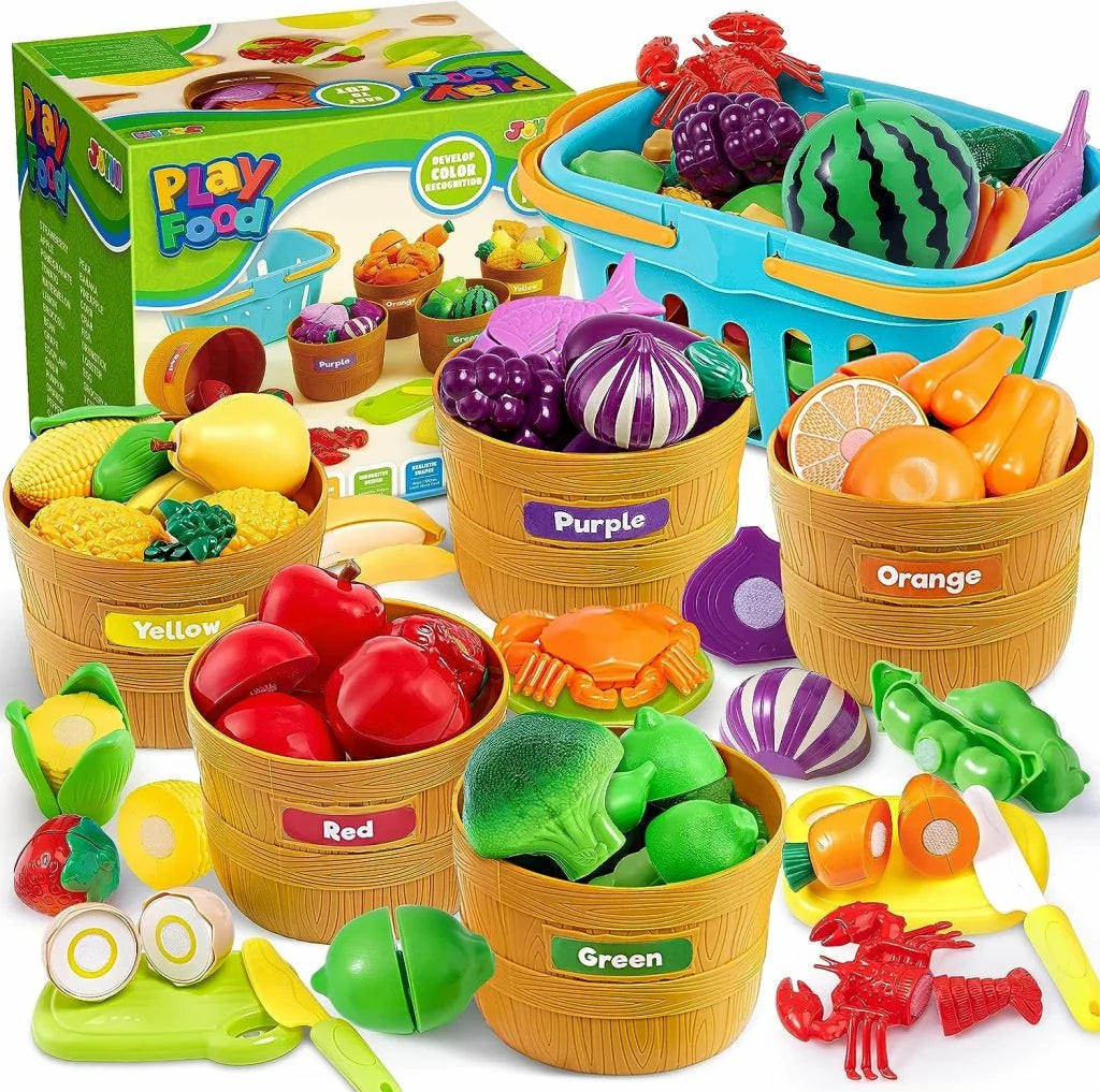 69Pcs Color Sorting Play Food Kitchen Set For Kids Kitchen Toys