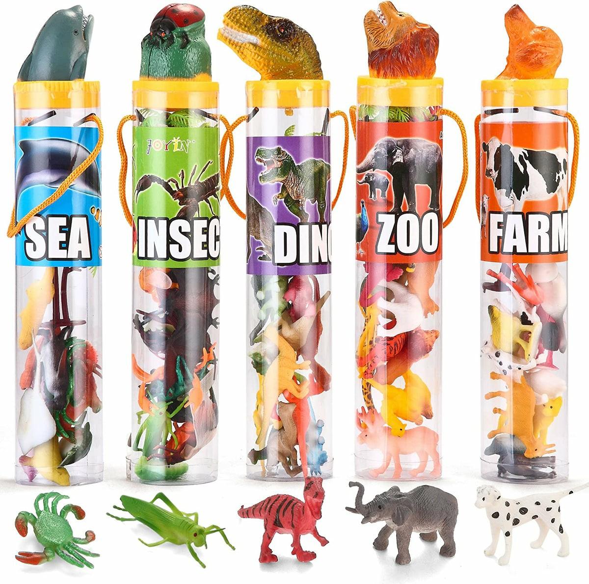 Assorted Dinosaurs, Insects And Natural Animals, 5 Pack Action Figures & Playset