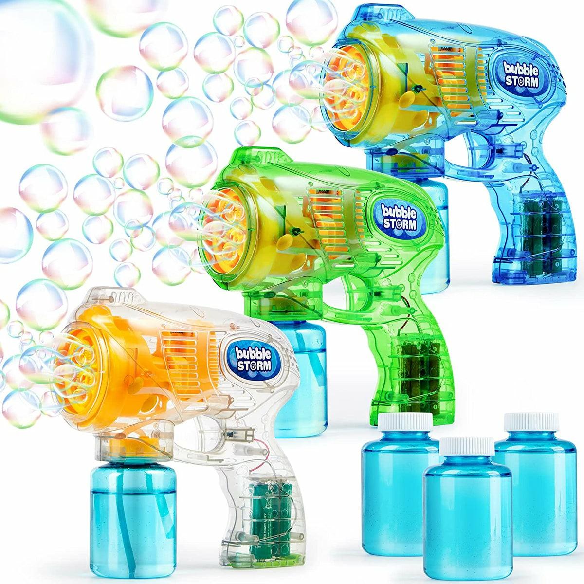 Bubble Guns 3 Colors With 5 Built-In Wands Bubbles