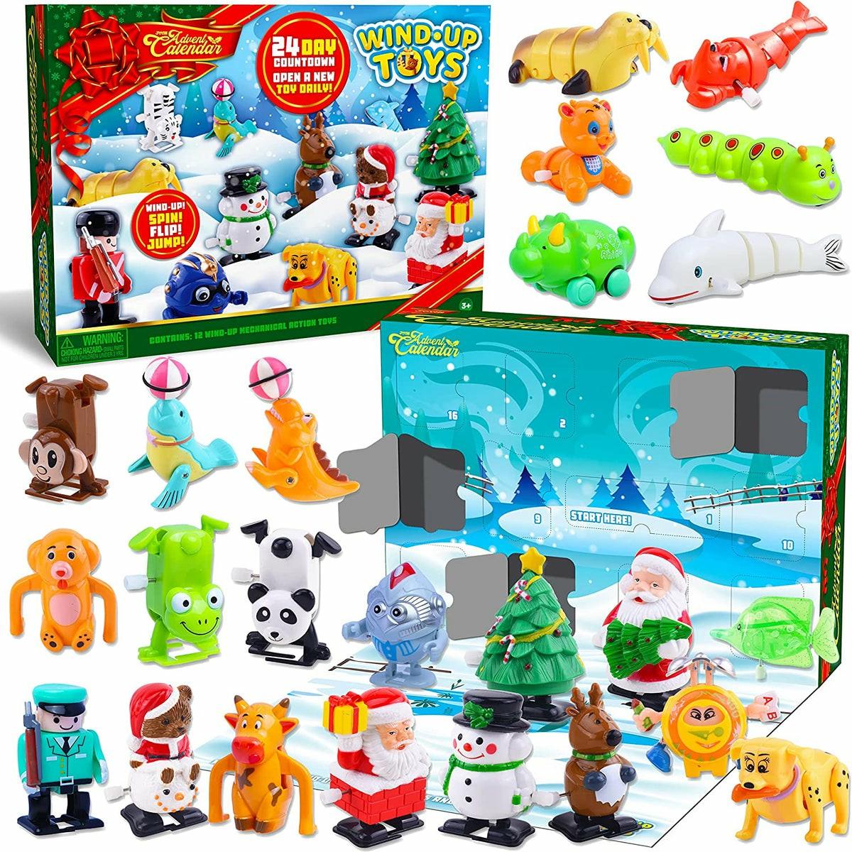 Christmas Countdown Advent Calendar Wind Up Toys, 24 Pcs Christmas Advent Calendars