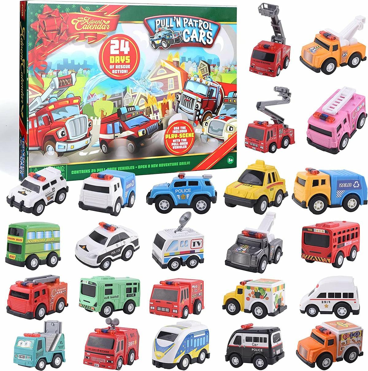 Christmas Pull Back City Car Advent Calendar, 24 Pcs Christmas Advent Calendars