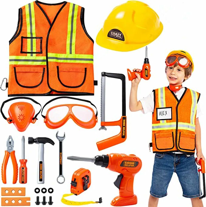 Construction Worker Play Tool Toys Set Construction & Play Tools