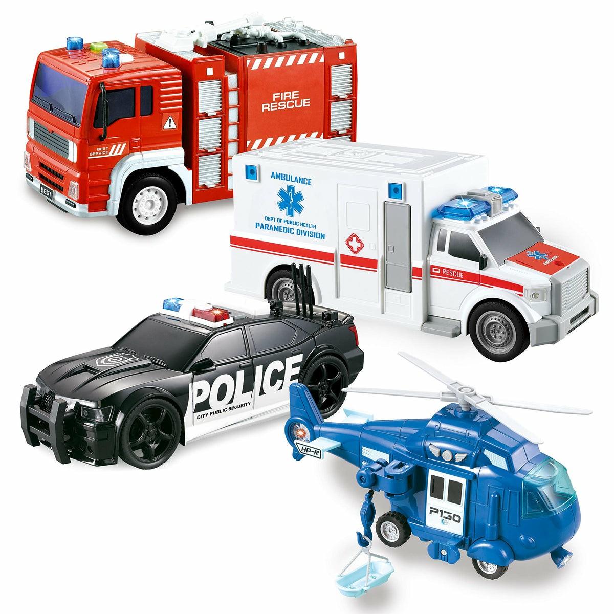 Friction Powered City Hero Play Set Car Toys