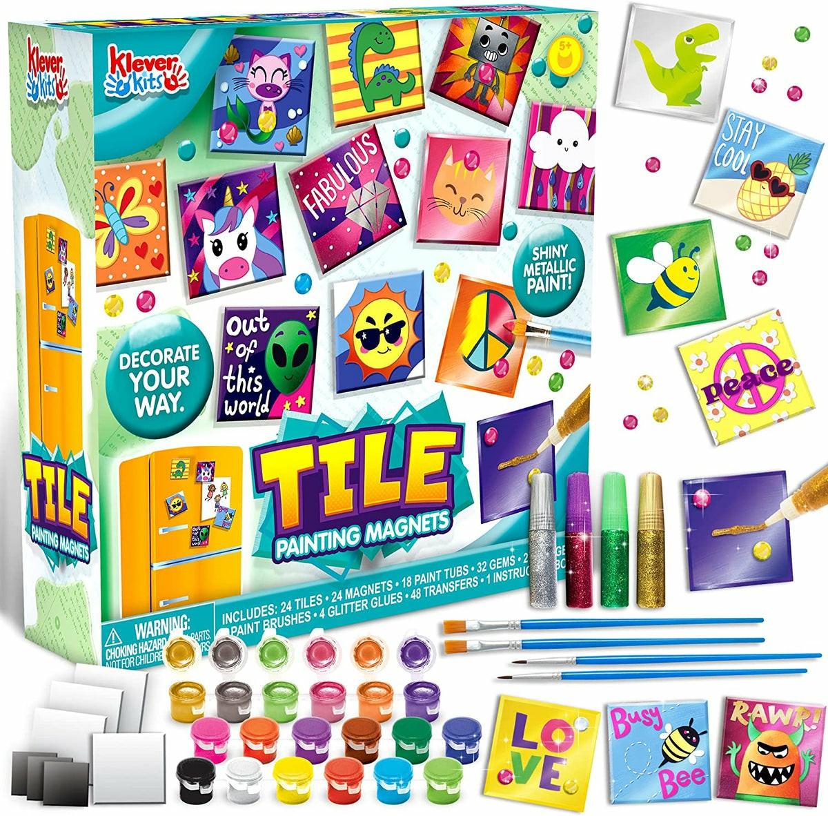 Magnetic Tile Painting Kit, 24 Pcs Arts & Crafts