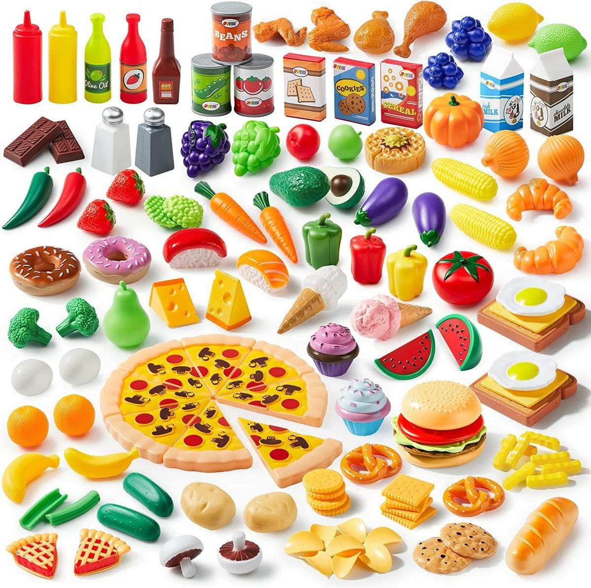 Play-Act Play Food Set,135 Pieces Kitchen Toys