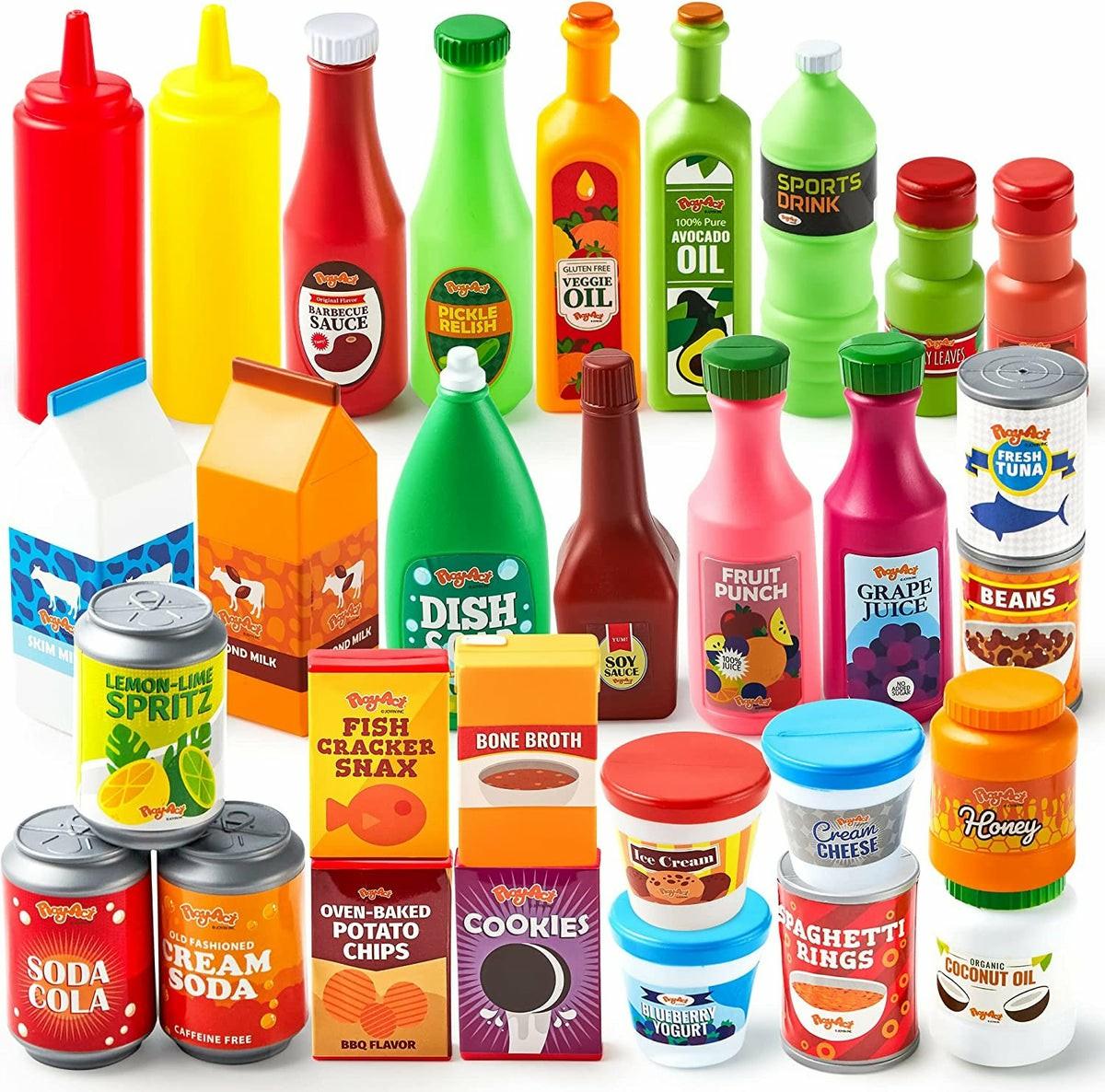 Play Food Grocery Cans, 30 Pcs Kitchen Toys