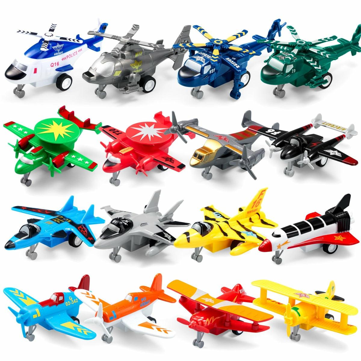 Pull Back Aircraft Toy Set, 16Pcs Car Toys