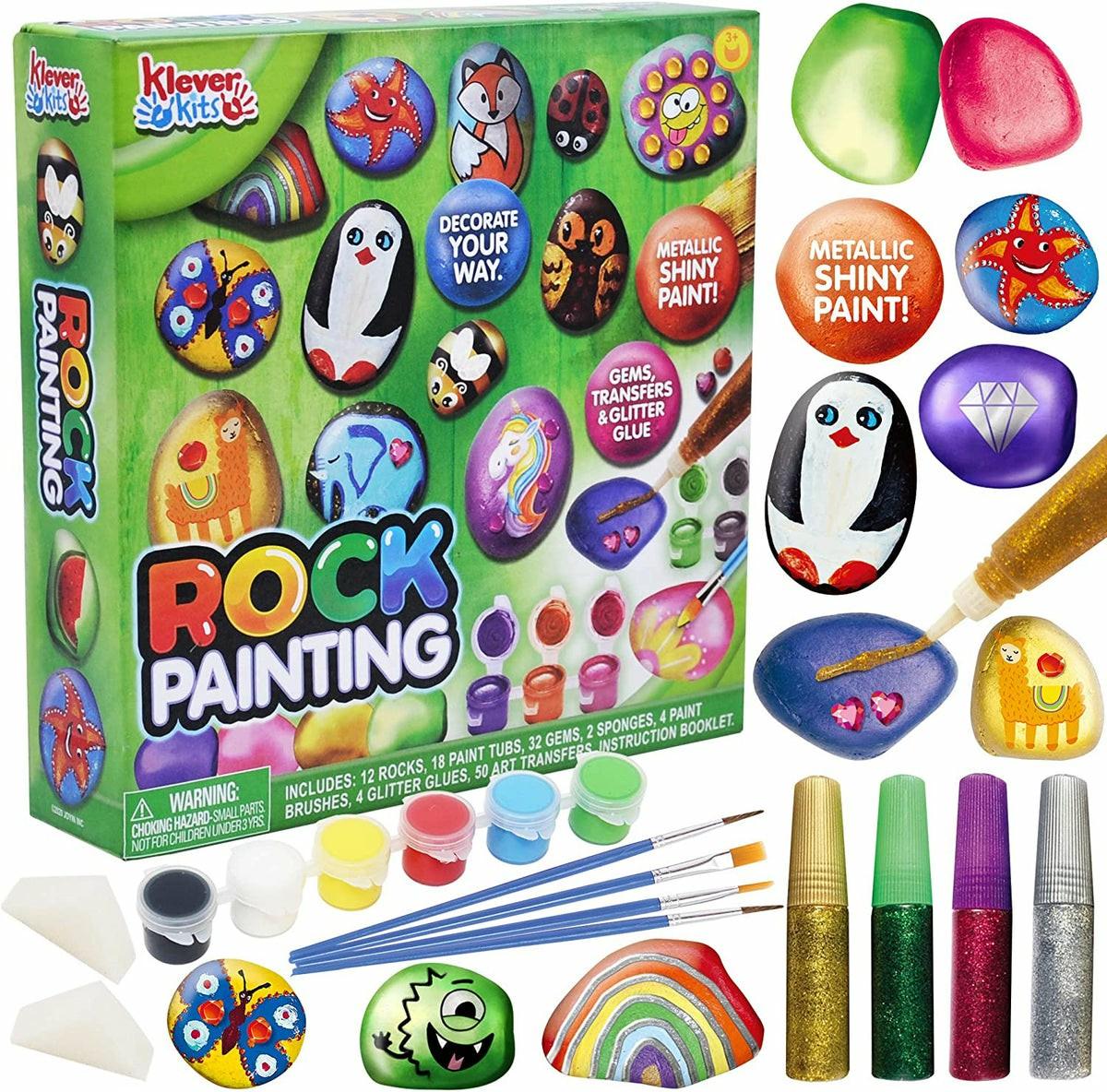 Rock Painting Kit, 12 Rocks Arts & Crafts