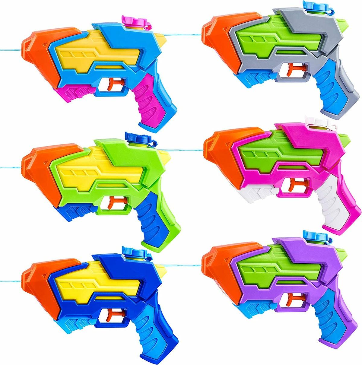 Sloosh 6 Pcs Aqua Phaser Water Pistols Toys