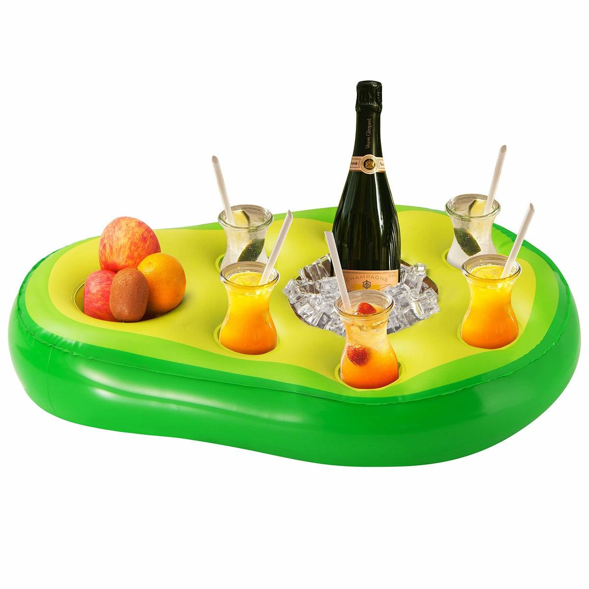 Sloosh Inflatable Avocado Drink Holder Floating Tray Inflatable Coolers