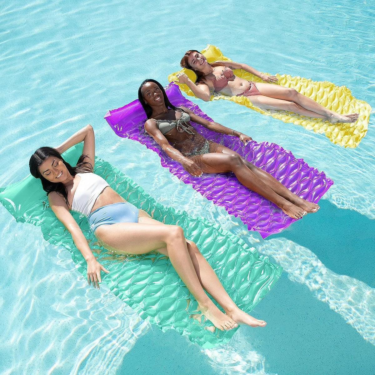 Sloosh Inflatable Pool Mat, 3 Pack Pool Floats