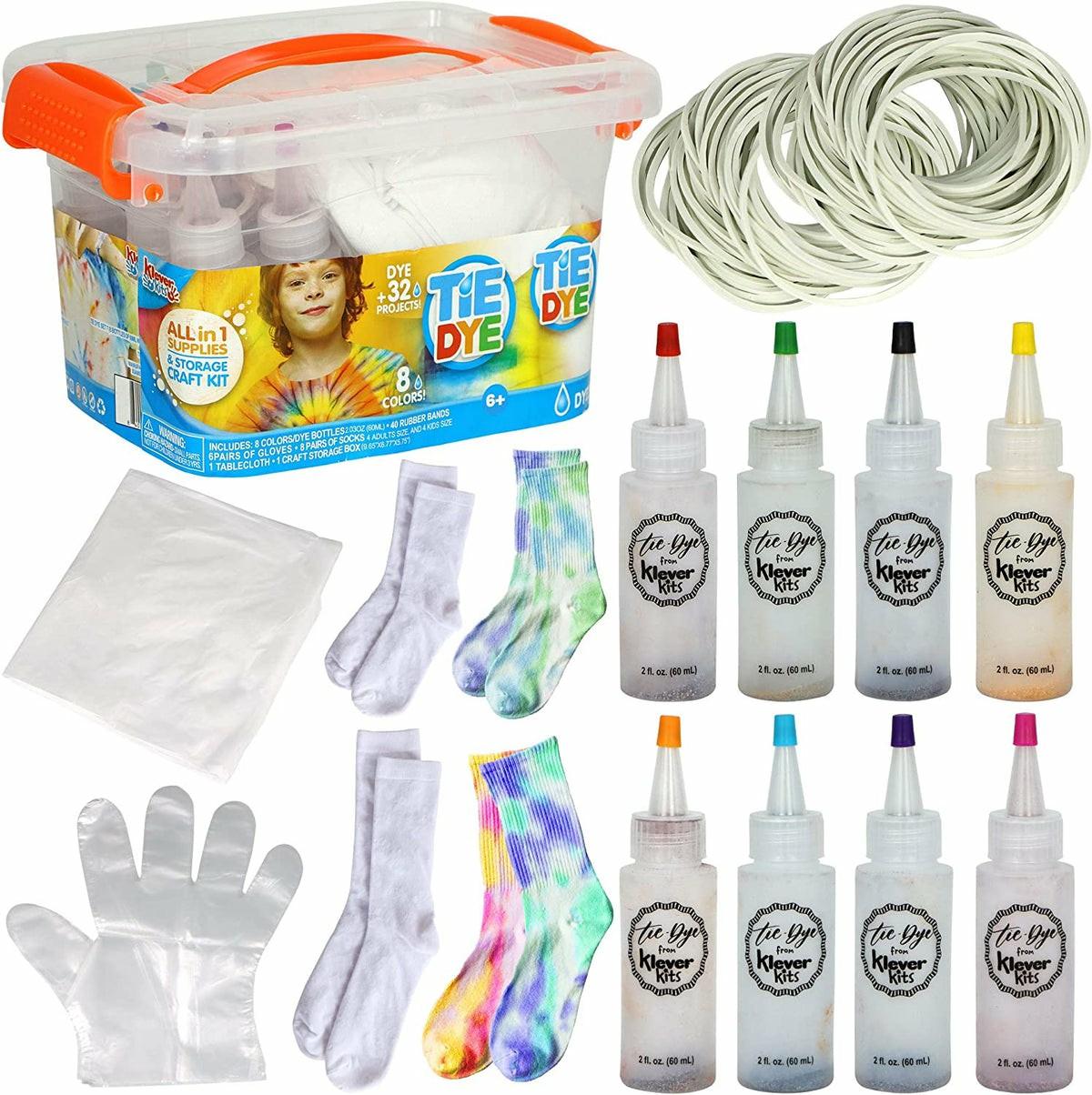 Tie Dye Set With 8 Pairs Of Socks Arts & Crafts