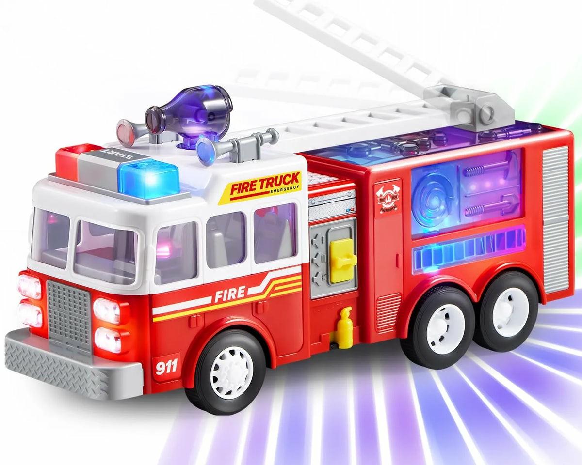 Toddler Fire Truck Toy With Led Projections & Sirens Car Toys