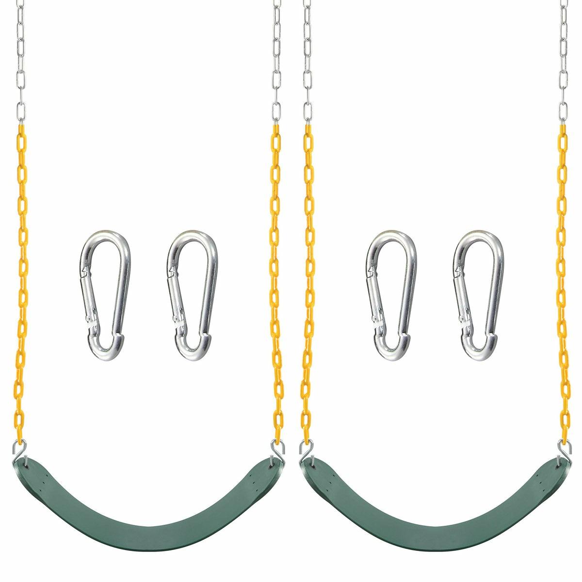 Turfee Green Swing Seats With 66In Chain,  2 Pack Outdoor Toys