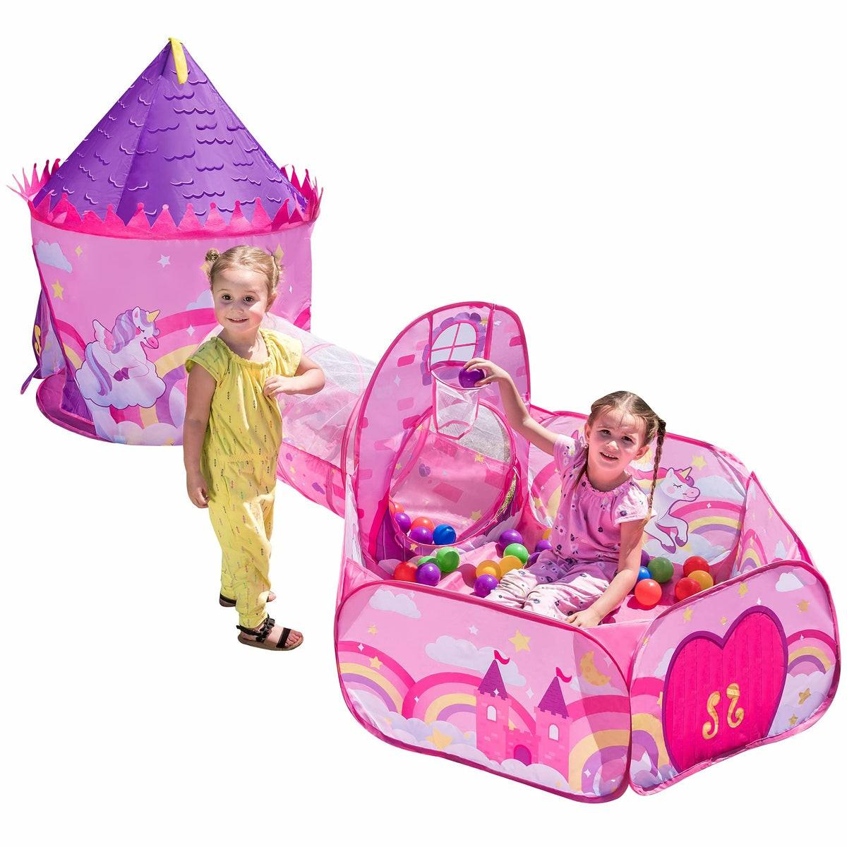 Unicorn Design Premium Tent With Tunnel And Playground Set Outdoor Toys