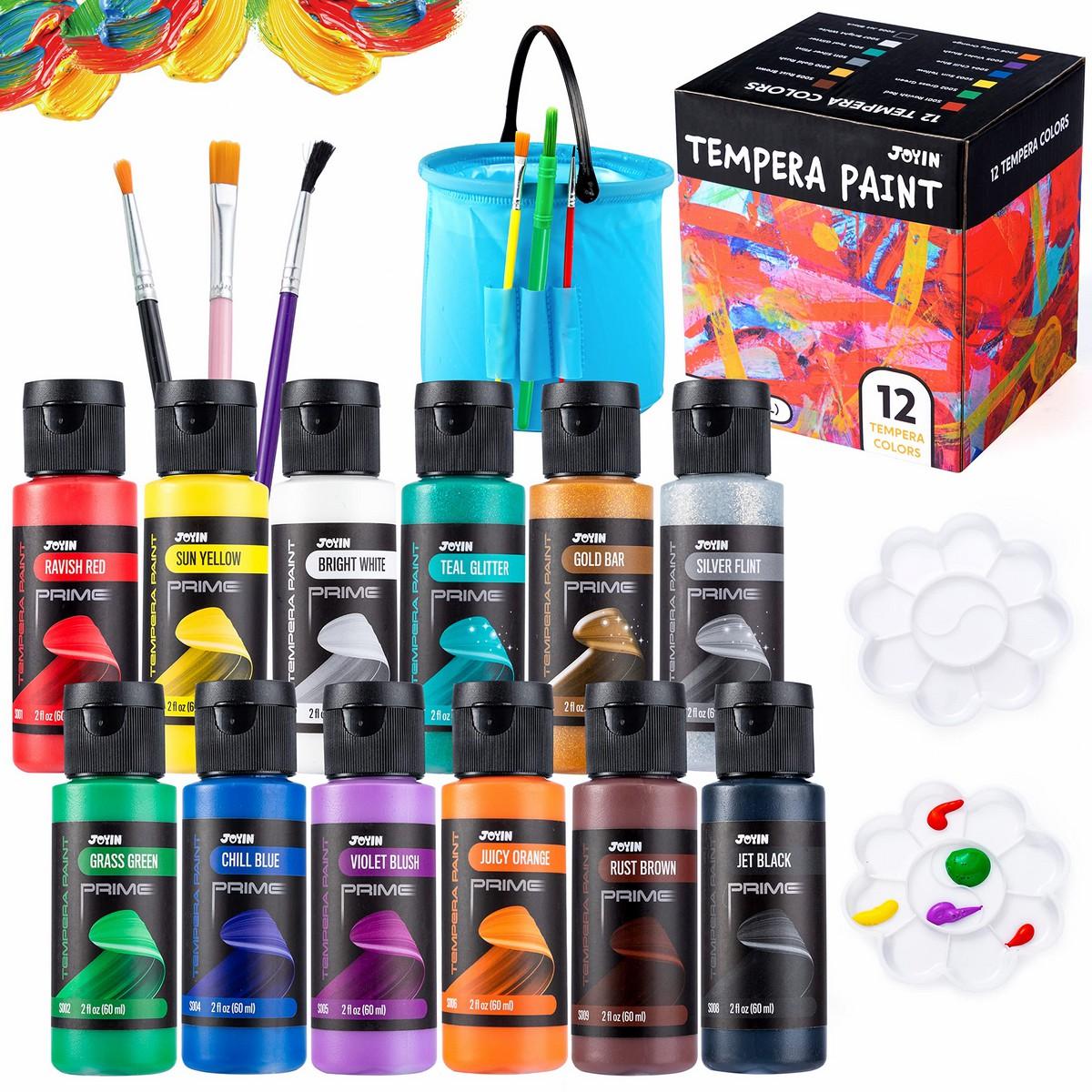 Washable Kids Tempera Paint Set, 12 Pcs Arts & Crafts