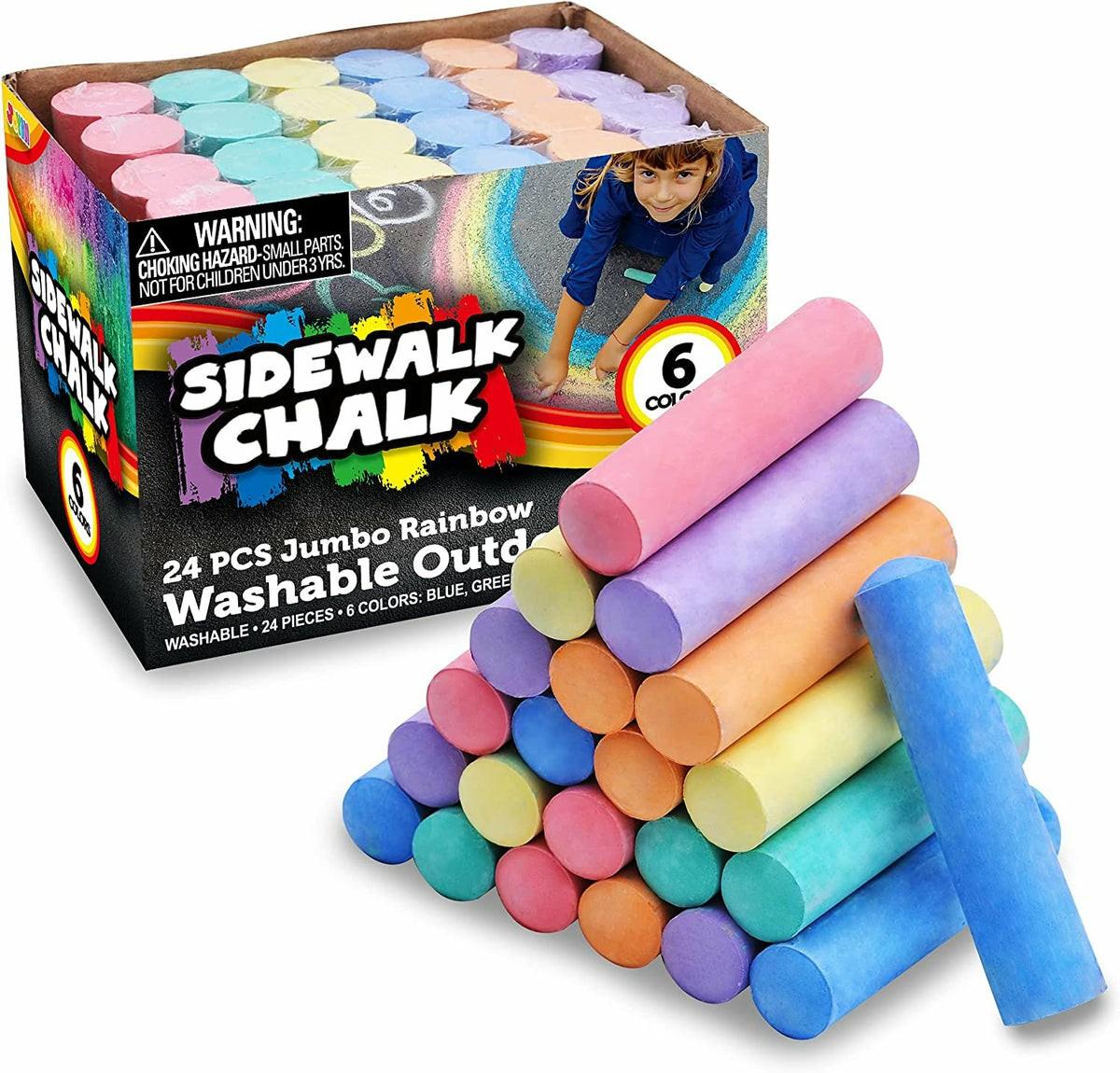 Washable Sidewalk Chalks Set, 24 Pcs Arts & Crafts